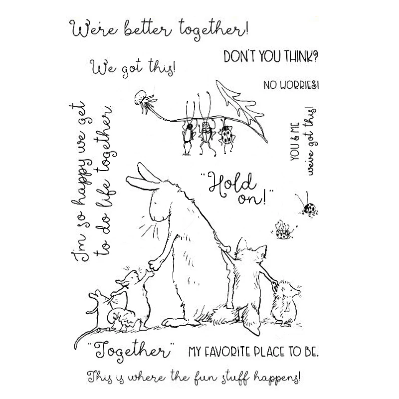 

We Are Better Together with Animals Clear Stamp and Metal Cutting Die Set for Diy Scrapbooking Photo Album Stamp And Die Set