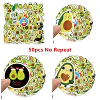 50pcs creative small fresh cartoon avocado graffiti laptop luggage hand account decoration sticker toy wholesale