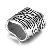 stainless steel slider beads hole 11x7mm polished accessories slide charms for diy bracelet jewelry making