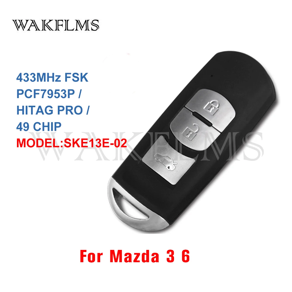 Для Mazda 3 6 Mazda3 Mazda6 2017 2018 2019 433 МГц PCF7953P ID49 чип бесконтактный ключ для входа в умный