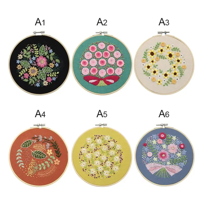 

European Style Flowers DIY Embroidery Ribbon Set Beginners With Shed Sewing Kit Cross-stitch Crafts Hand-stitched Decorations