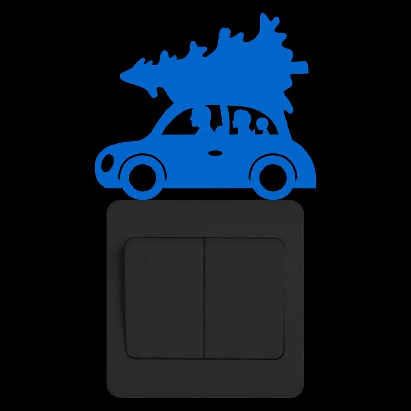 Рождественская елка на машину светится в темноте наклейка стену мультфильм