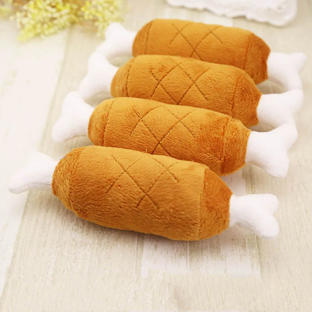 

Puppy Pet Play Chew Toys Dog Toys For Dogs Cats Pets Supplies Cute Chicken Legs Plush Squeaky Toy