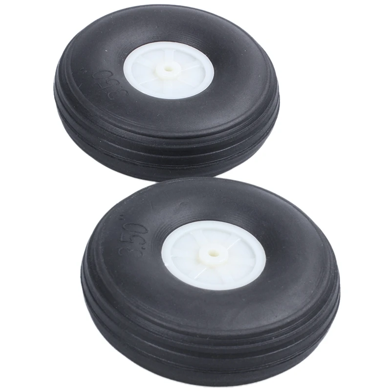 3 5 дюймов RC самолет черный PU колесо шины с бежевым пластиковым ступицей супер