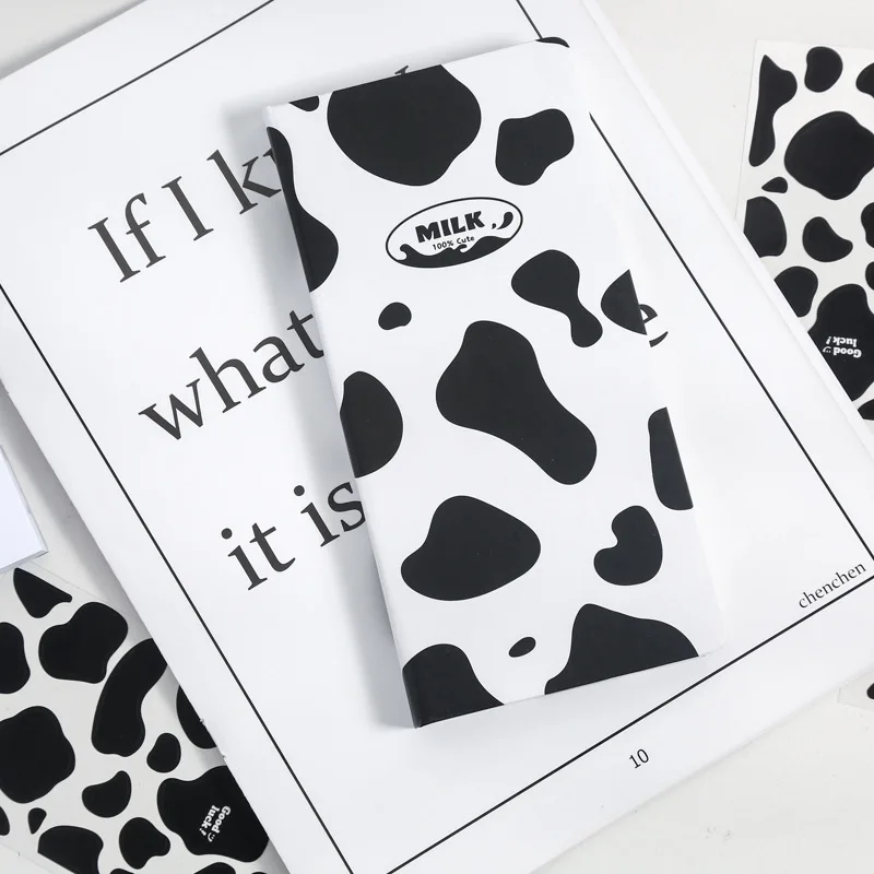 

Cute Milk cow Hardcover Notebook DIY Grid pages Notebook Agenda Student Journal Diary School Office School supplies Stationery