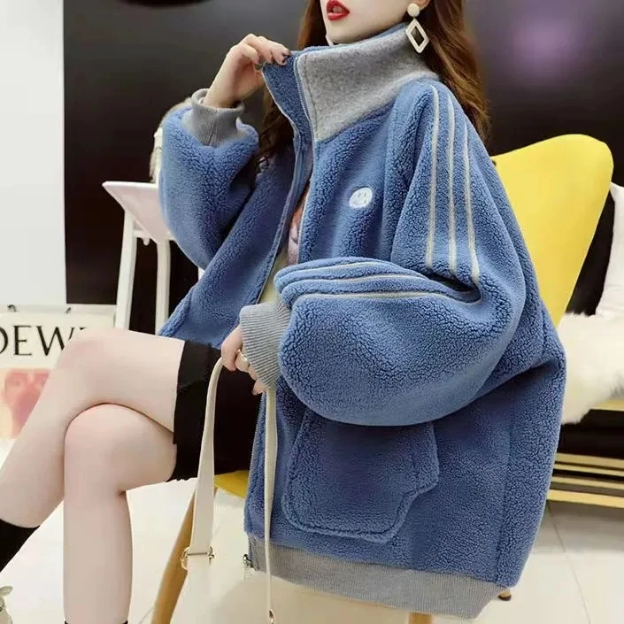 

New Thickened Jackets Women Hoodies Ins Loose All-match Harajuku Street Style Fashion Sweatshirts Girls Outwear Popular Overcoa