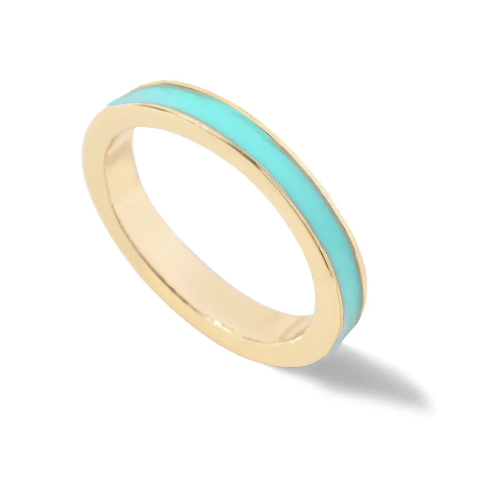 

European and American Explosive Alloy Ring Hand Jewelry Oil Drop Ring Multicolor Simple New Jewelry
