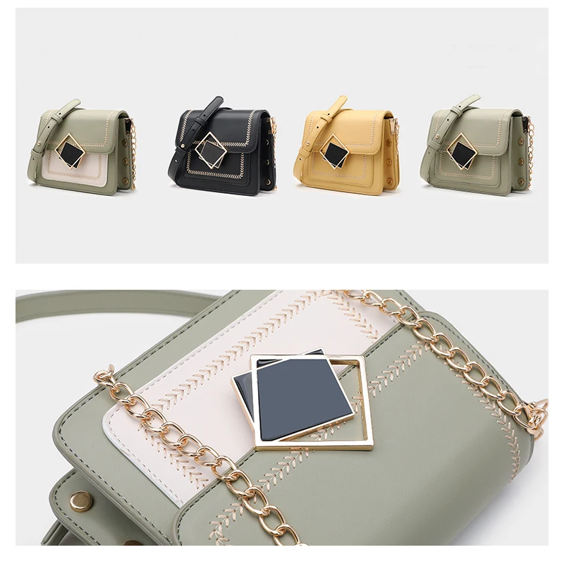 

NYHED Lock Flap Handbags For Women New Fashion Chains Shoulder Bag Rivet Purse