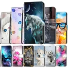 Чехол для телефона Apple iPhone 12 Mini, откидной чехол, кожаный кошелек, Магнитный чехол для Iphone12, Apple 12 Mini, чехол-книжка с аниме, кошка, лиса