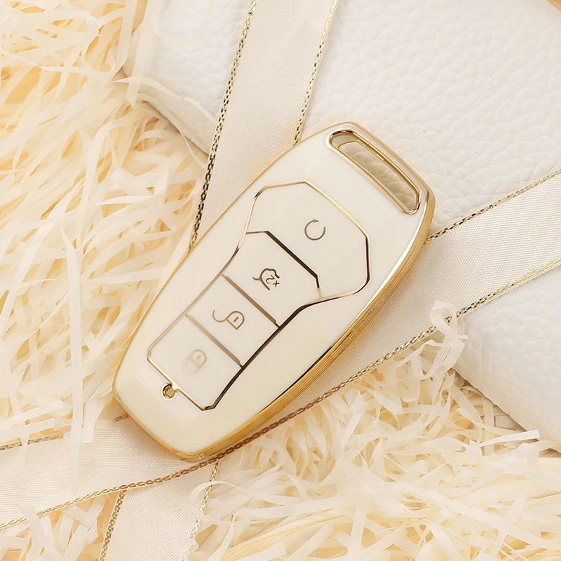 

Чехол для BYD Tang Second Generation Song Pro QIn Pro Gold TPU чехол ключа дистанционного управления автомобилем, чехол-брелок, защитный держатель для сумки, брело...