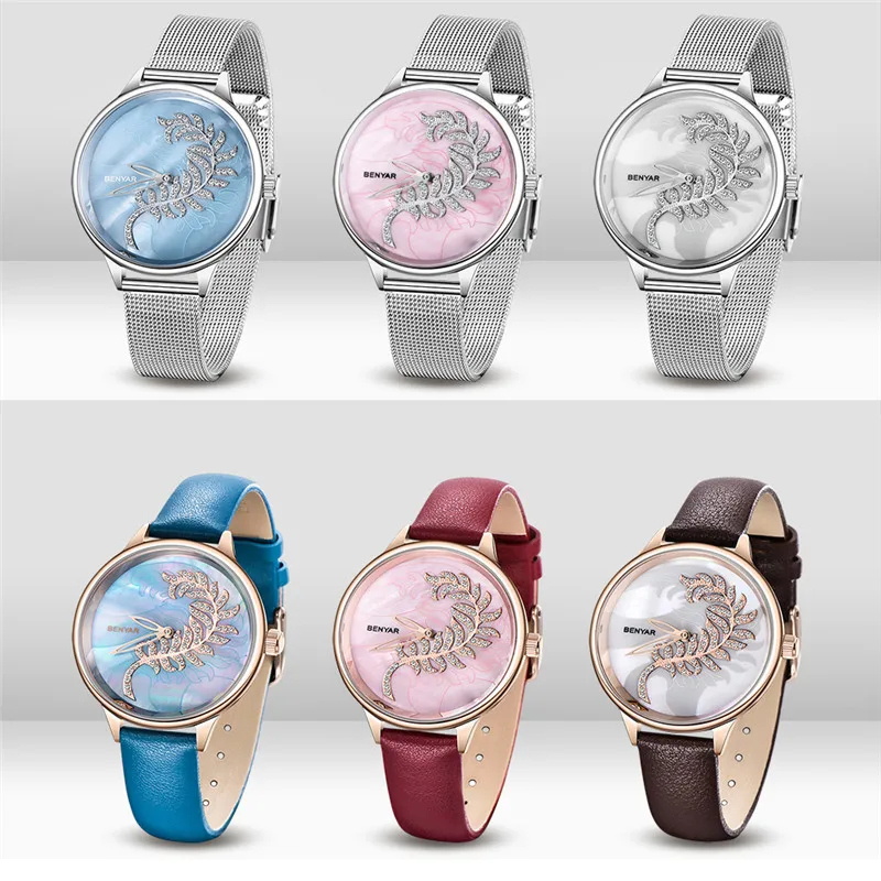 

BENYAR Top Brand Luxury Female Watch Girl Clock 2019 New Listing Simple Women Watches Quartz Watch Ladies Relogio Feminino+Box