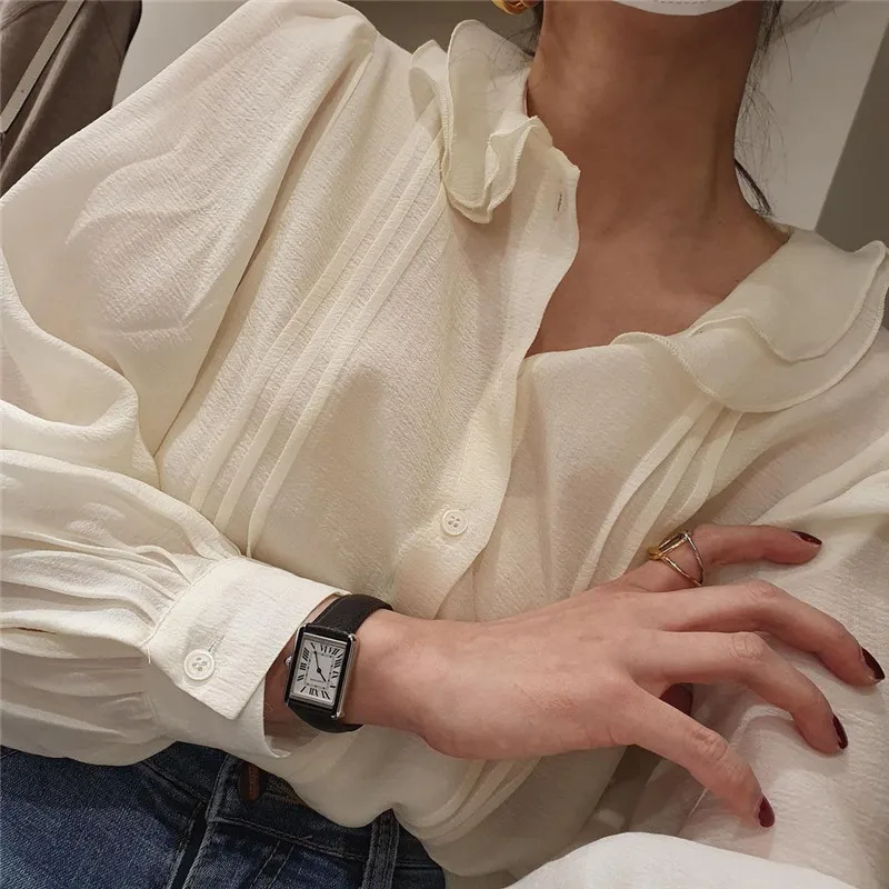 

RUGOD 2021 doll collar shirt youthful vitality female