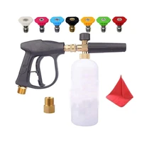 car washer cleaning pressure washer gun snow foam lance car washer tools high pressure sprayer nozzle connectors set for car