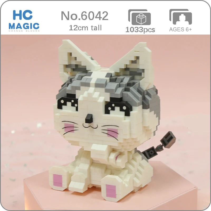 Детский конструктор Улыбка HC 6042 мультяшный кот котенок животное 3D модель 1033