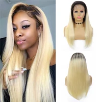 4x13 lace front human hair wigs colored ombre 613 blonde long straight wigs brazilian hair for black women non remy ijoy