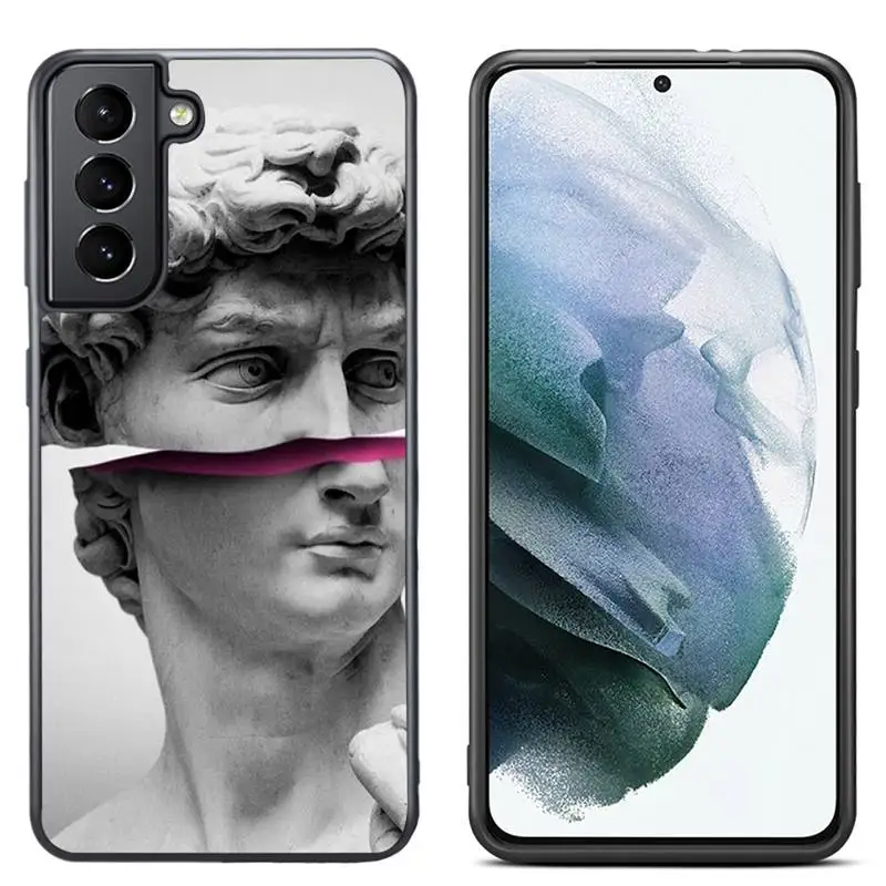 

Mona Lisa David Statue Abstract Art Phone Case For Samsung S7 S8 S9 S10 S20 ULTRA Plus PC Cover Fundas Coque
