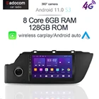 Автомобильный DVD-плеер Carplay с камерой IPS 360, 6 ГБ + 128 Гб, Android 11,0, GPS, Wi-Fi, Bluetooth, RDS радио для KIA K2 RIO 4 X-line 2020 2021