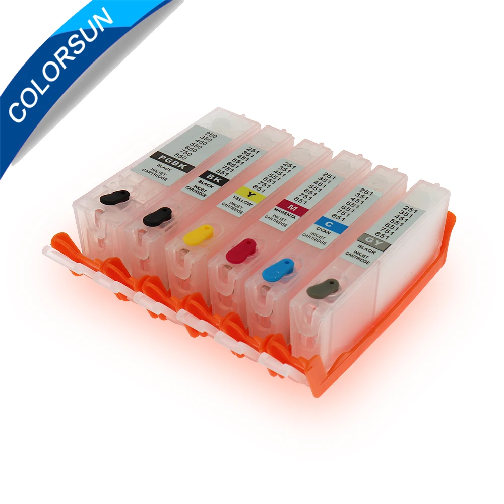 6pcs for Canon PGI-250 CLI-251 PGI250 Refillable Ink Cartridge For MG6320 MG7520 Printer Cartridges with ARC Chips | Компьютеры и офис