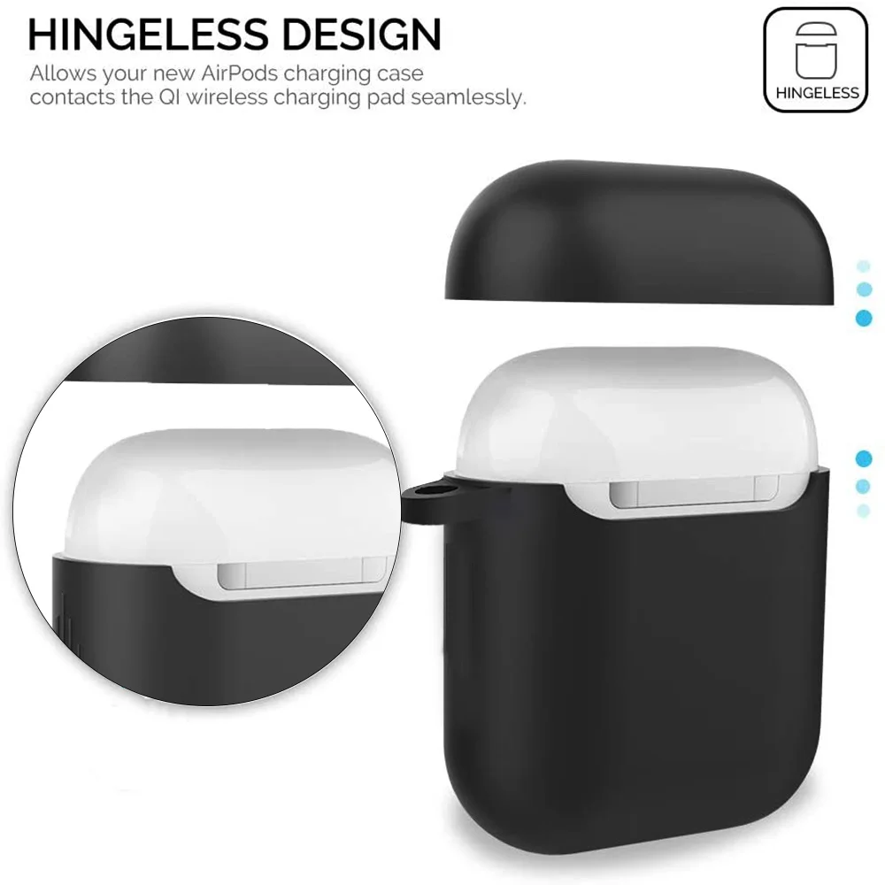 Чехол для Apple AirPods 1 го/2 го поколения мягкий силиконовый защитный чехол Bluetooth