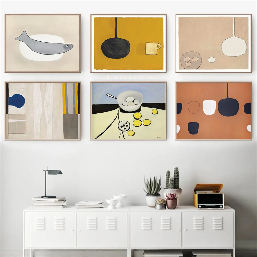 

Abstract Fish Lemon Wall Art Poster For Kitchen Decoration Geometry Art Prints Kitchen Utensil Canvas Painting Nordic Home Decor