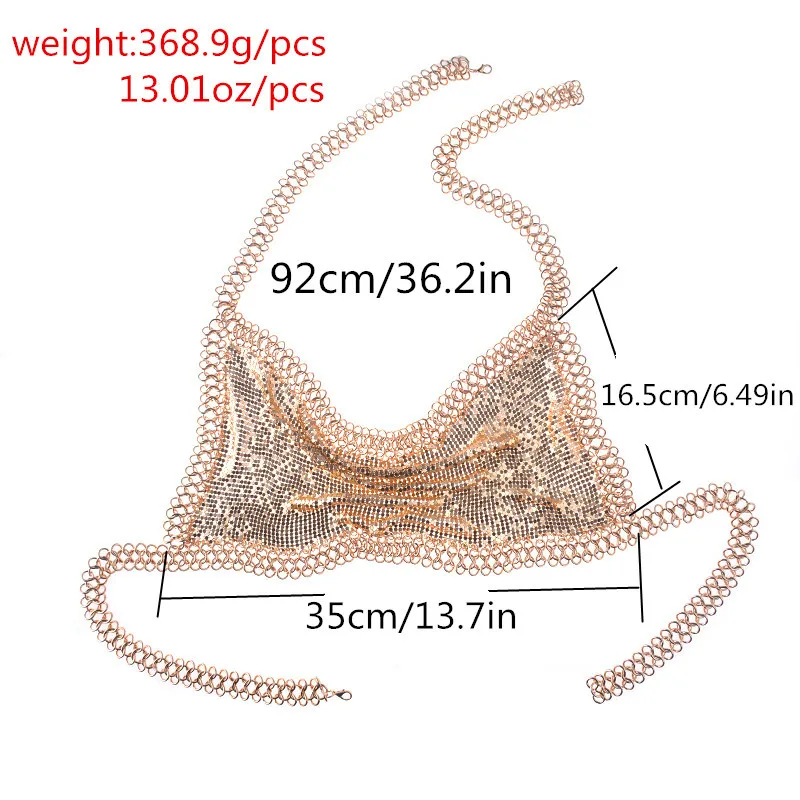 

States Jewelry Personality Exaggerated Street Snap Beach Leisure Clothing Chain Sequins Chest Chain Body Suit