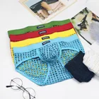 Мужское сексуальное нижнее белье, U-образные сетчатые прозрачные трусы с низкой посадкой, сексуальное прозрачное нижнее белье, мужские сетчатые дышащие трусы, трусы