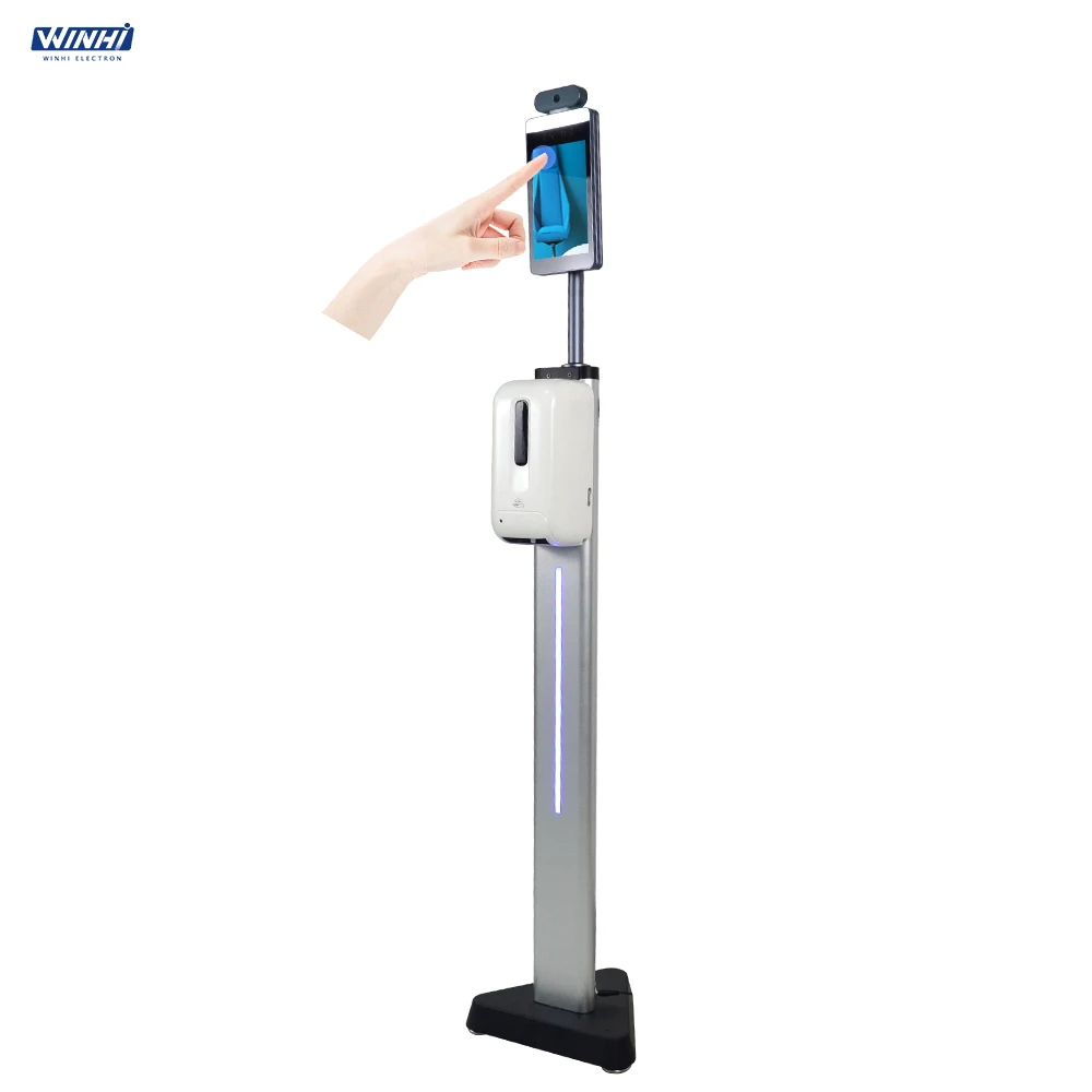 8 дюймов камера с распознаванием лица Бесконтактный Температура термометр для