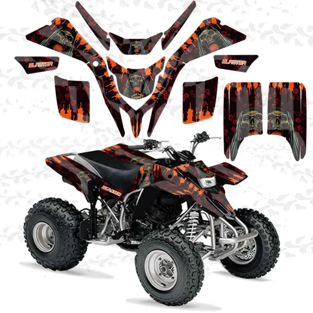 ATV Personality Graphics Background Decal Sticker Kit For Yamaha BLASTER 200 YFS 200 1988 -2006 2005 2004 2003 2002 2001 2000