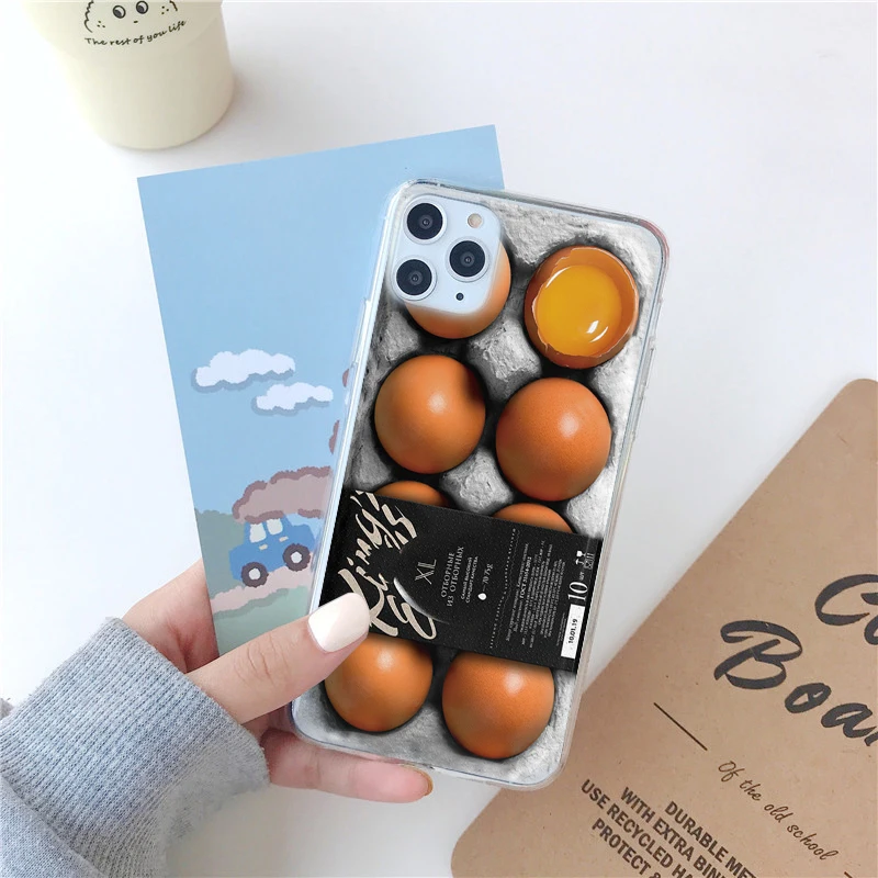 Забавный милый чехол для телефона с изображением яйца iphone 11 Pro max XR 7 8 plus X XS Max 12