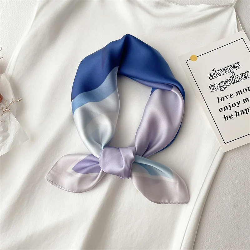 

Повязка на голову женская, шелковая, квадратная, с принтом, 2021