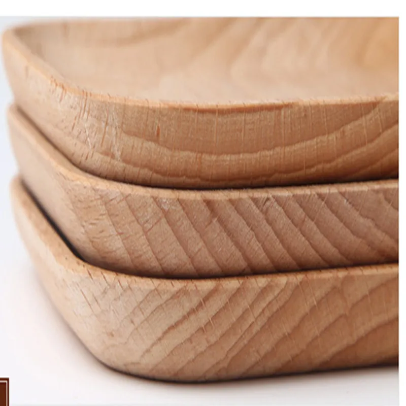 Креативные деревянные тарелки круглые квадратные маленькие для выпечки