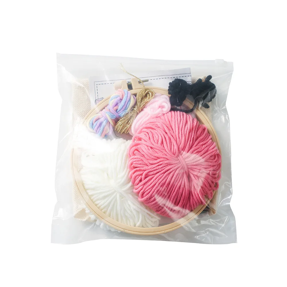 Наборы для вышивки единорогом детей наборы из 2020 розовой шерсти начинающих