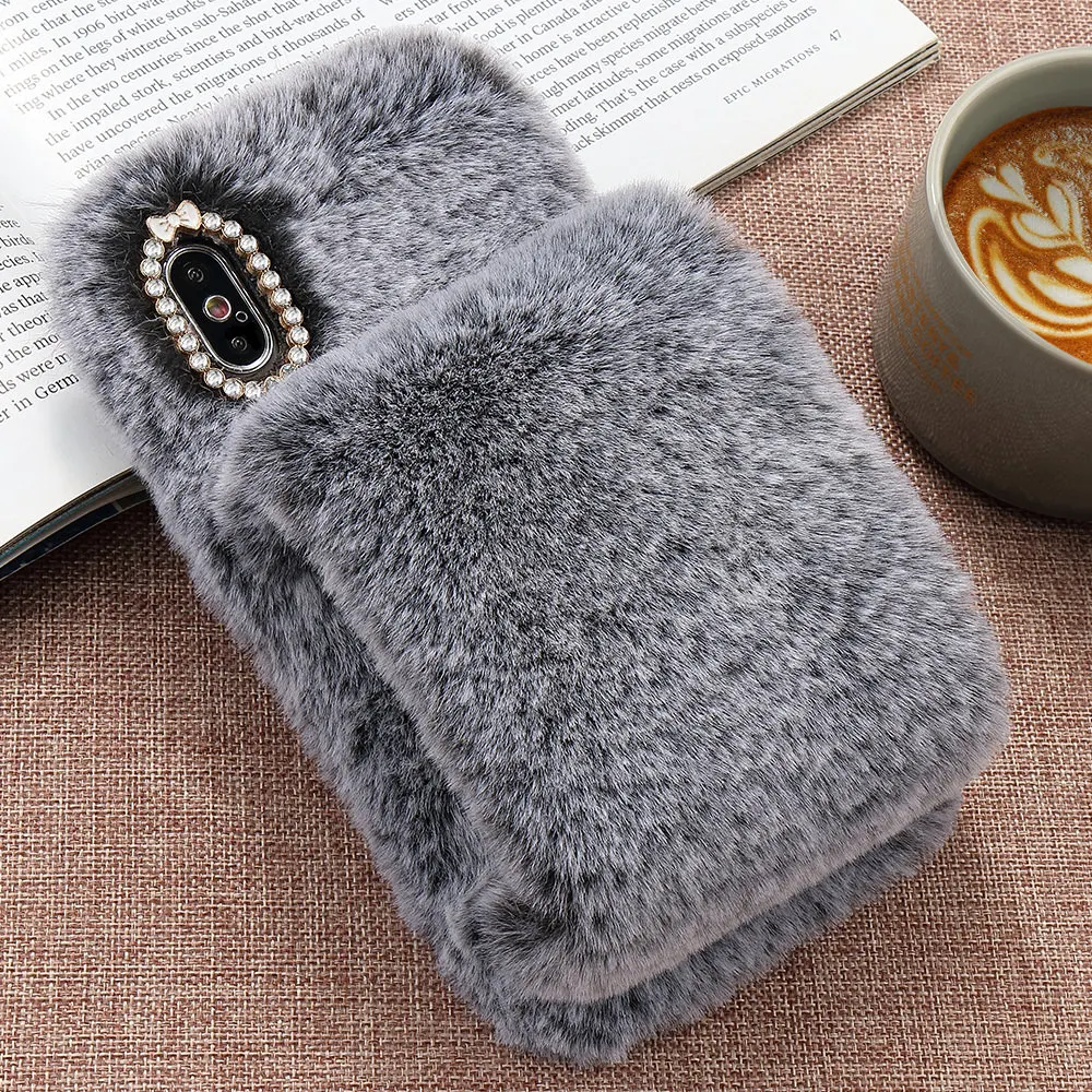 LAPOPNUT Fluffy Fur Soft Case for IPhone 11 Pro Xr X Xs Max 7 Plus 8 6S 6 5 5S SE Luxury Shockproof Bumper Silicone Back Cover |