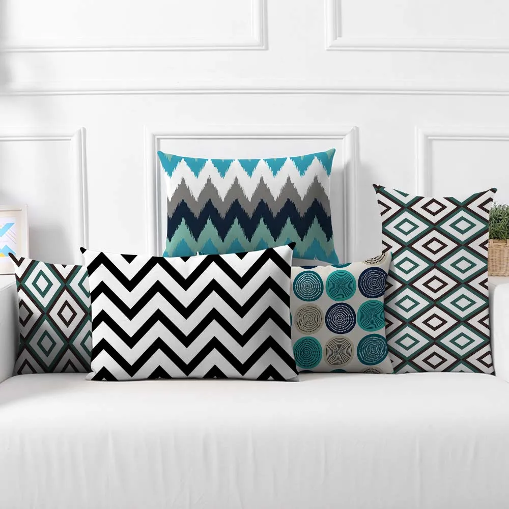 Чехол для подушки Fuwatacchi с геометрическим рисунком прямоугольная полиэфирная