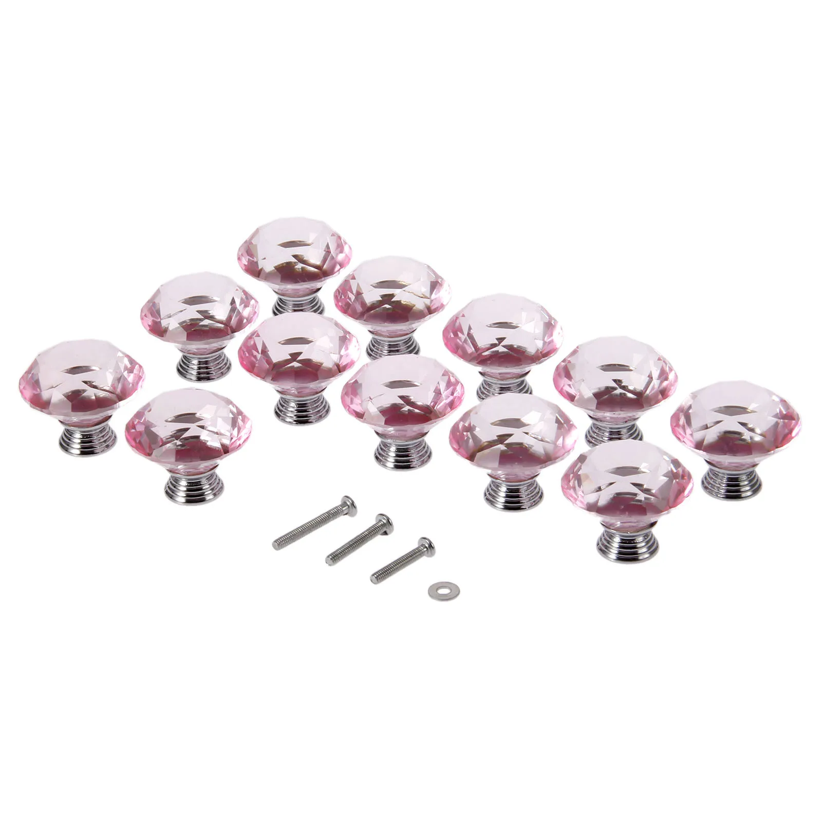 12 шт розовые хрустальные стеклянные ручки выдвижные кухонные для шкафа|Ручки