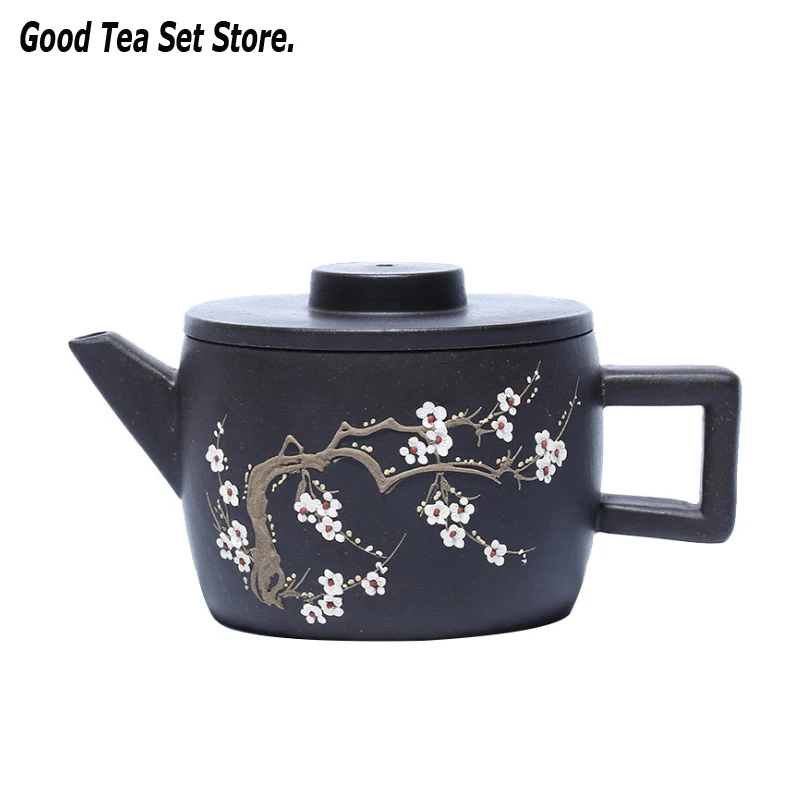 Чайный горшок Yixing из фиолетовой глины с цветком сливы набор чайников сырой руды