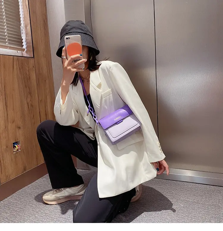 

2021 Summer Women New Designer Bag Style Shoulder Bag PU Leather Pu Small Square Bag Cover Crossbody Bags