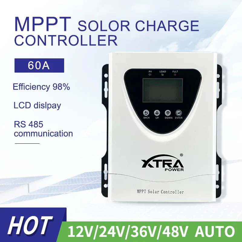 

Контроллер заряда солнечной батареи MPPT 60A 50A 40A 30A ЖК-дисплей с подсветкой 12В 24В 36В 48В Регулятор солнечной панели Входное зарядное устройство ...