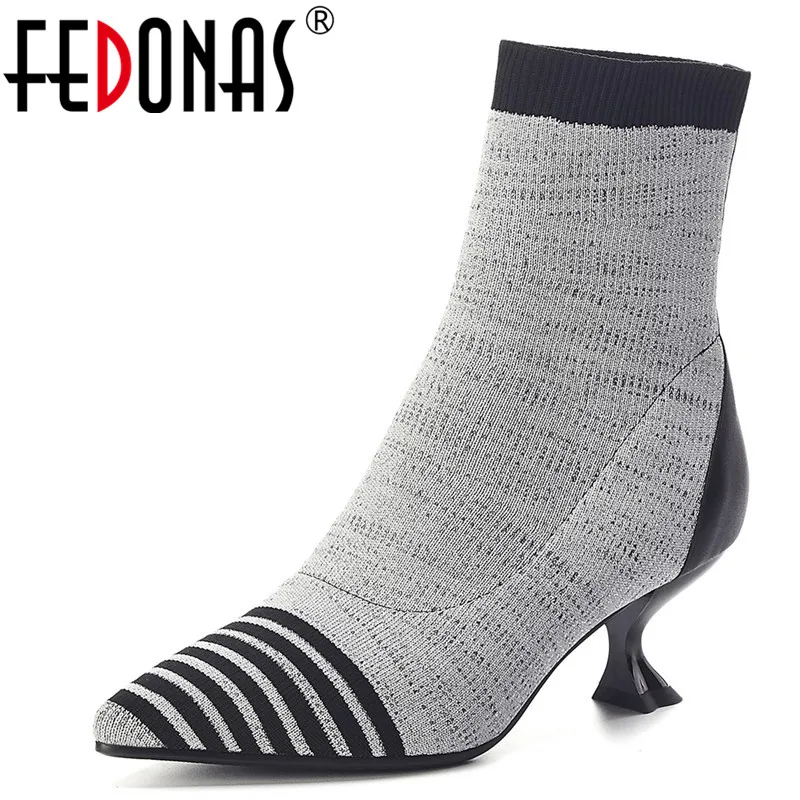 FEDONAS/Необычные каблуки женские классические ботинки Челси Танцевальная обувь