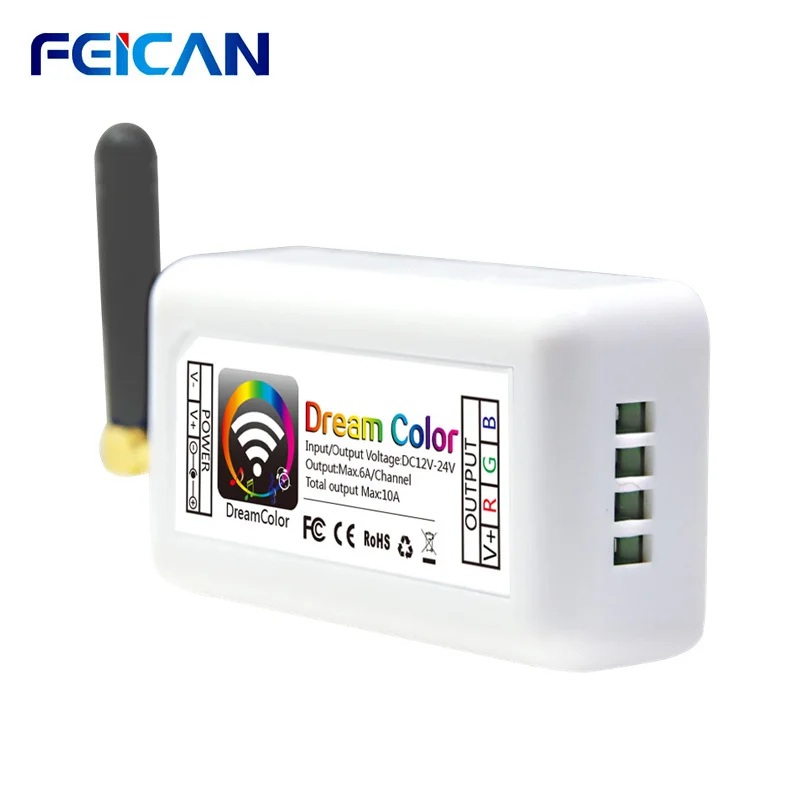 Светодиодный Wi Fi контроллер 12 24 В RGB 12A 3 канала светодиодный светильник