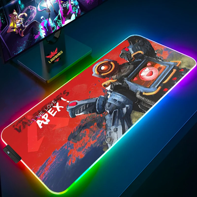 

Коврик для мыши со светодиодной подсветкой, Настольный коврик с RGB-подсветкой для клавиатуры, геймерский водонепроницаемый коврик для мыши ...