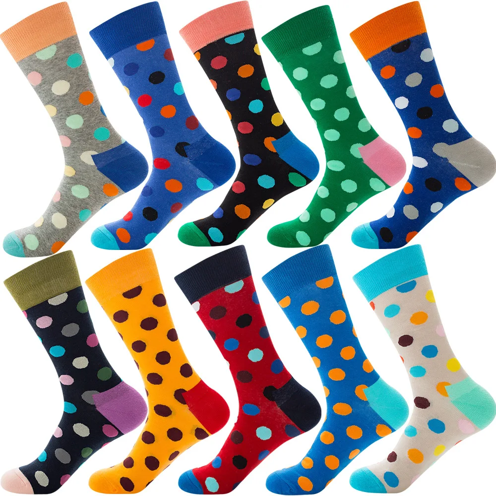 

10 pairs of new autumn harajuku men and women diamond animal fruit food polka dot square socks