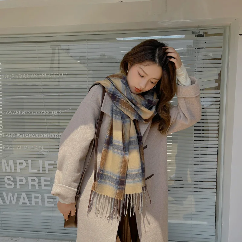 Новинка Осень-зима женский шарф из искусственного кашемира квадратная шаль с