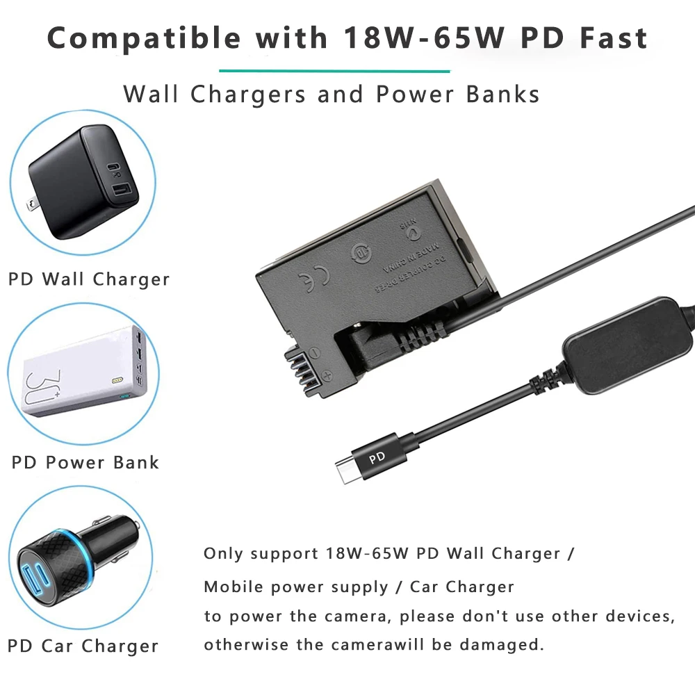 ACK-E8 USB-C Power Adapter DR-E8 Dummy Battery External LP-E8 forCanon EOS Rebel T5i T4i T3i T2i Kiss X7 X6 X5 X4 700D |