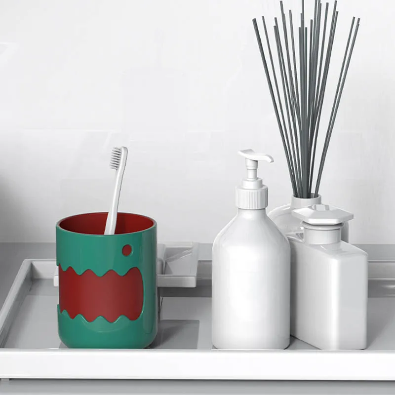 Мультяшная чашка для мытья рта детей Экологичная пластиковая зубной щетки пар
