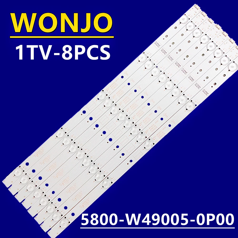 

8 шт./комплект, светодиодные ленты для 49 TV 5800 W49005 0P00 VER01.00 20160510 5800-W49005-0P00 VER01.00 20160510