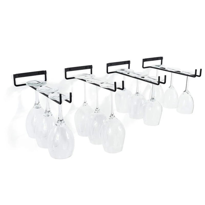

1pcs Home Simple 30cm Iron Wine Rack Glass Holder Hanging Bar Hanger Shelf Red Wine Cup Holder Kitchen Bar Wine