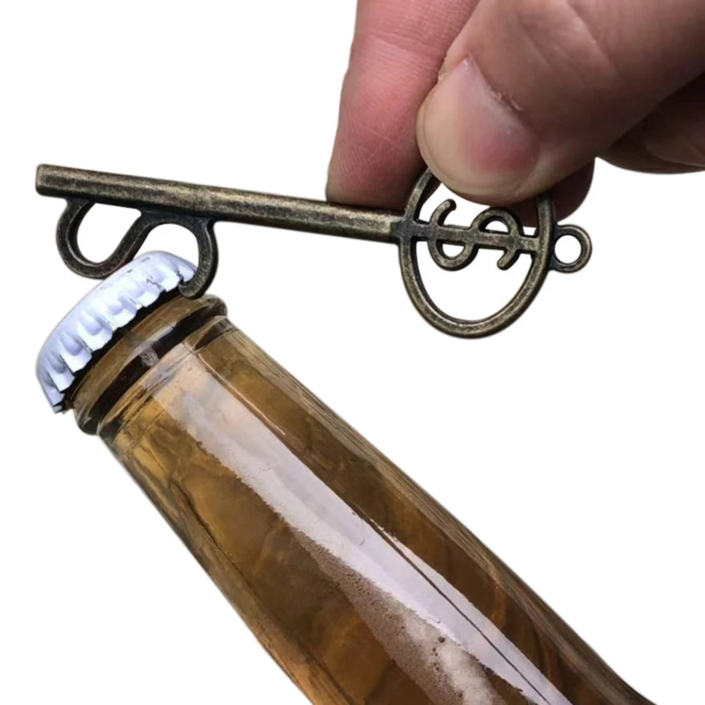 Винтажная открывалка для бутылок вина цвета шампанского пива в форме ключа