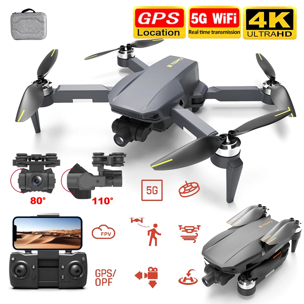 

iCAMERA4 GPS Drone 4K HD Dual Camera 2-axis Gimbal Aerial Photography 4G 5G Brushless Foldable Quadcopter RC Distance 1200M Gift