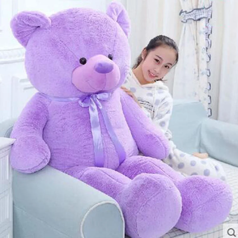 

New Arrival 78" Giant Teddy Bear Plush Purple Big Huge Toy Doll Lavender 200cm Cute Plush Birthday Cotton Gift Reward Bear